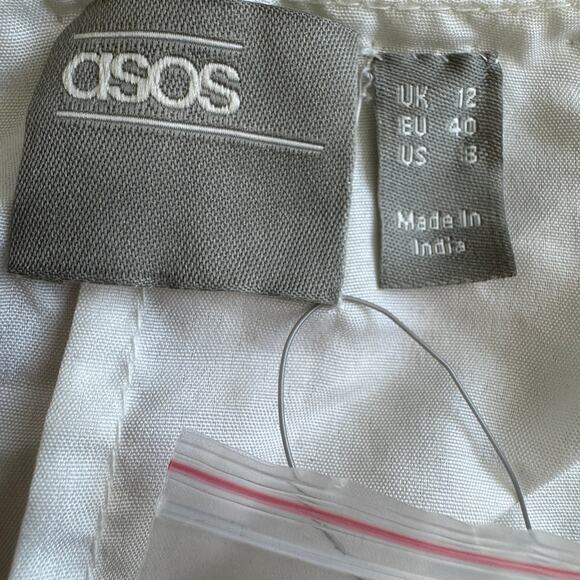 ASOS Fully Beaded Floral Wrap Belted Mini Dress NWT Size 8 - Picture 7 of 12